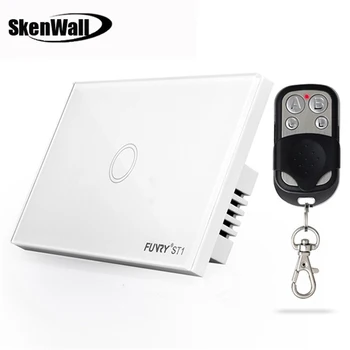 

1Gang US Standard 110-240V Remote Control Touch Switch,Sensor Switch,Wall Switch Luxury Glass Surface Waterproof 120*73*34mm
