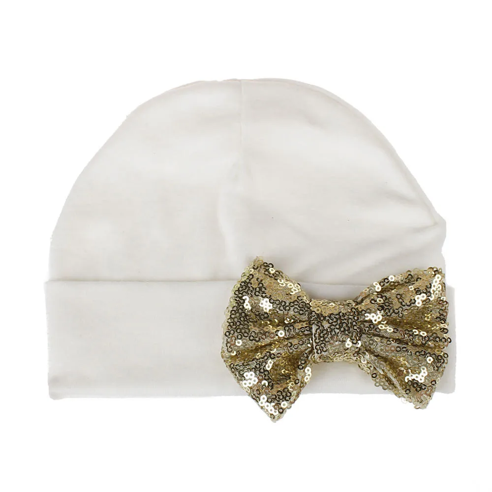 ARLONEET Newborn Baby Sequin Bow Hat Spring Turban Cap Photography Props Infant Beanie Girl | Детская одежда и обувь