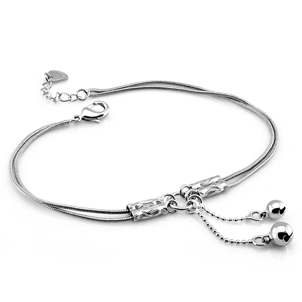 Fine Sexy Anklet Ankle Bracelet 925 Sterling Silver Shape Anklet Chain Ankel for Women Gift bell pendant girls/Women jewelry Fine Sexy Anklet Ankle Bracelet 925 Sterling Silver Shape Anklet Chain Ankel for Women Gift bell pendant girls/Women jewelry