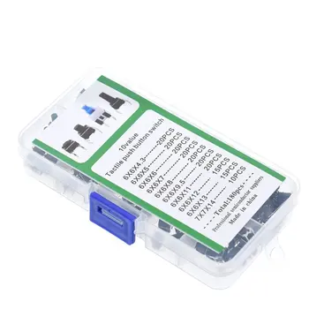 

250 Pcs Tactile Push Button Switch Micro Switch 10 Models for Car Remote Control Button Switches Kit Set Key switch