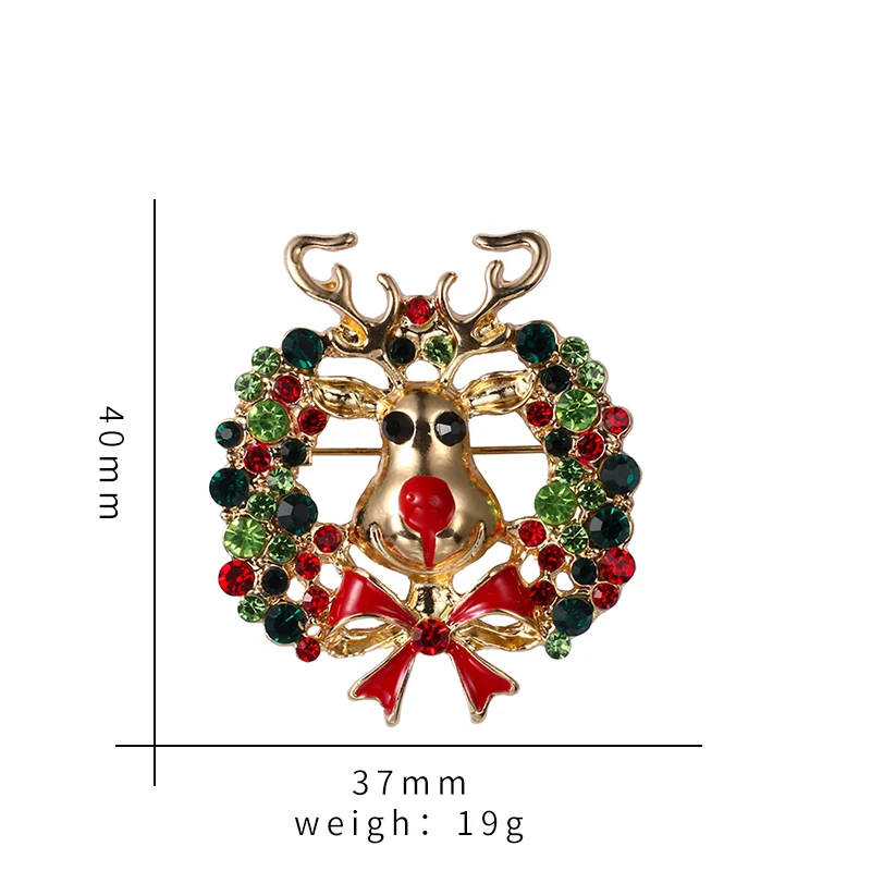 Baiduqiandu Новое поступление голова оленя в гирлянда брошь булавки для рождественских подарков