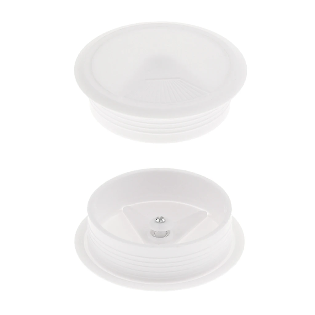 

2Pcs 80mm Computer Desk Table Grommet Cable Port Wire Hole Cover White