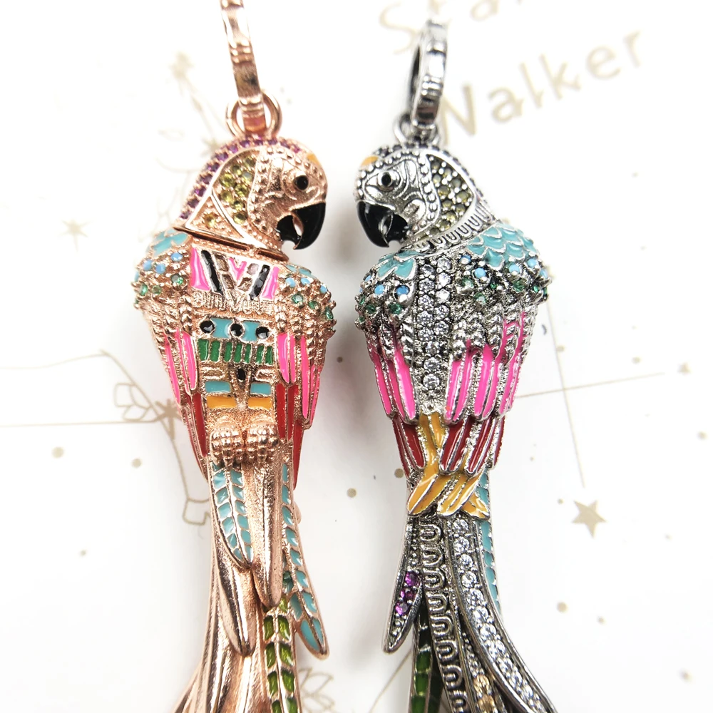 Pendants Colourful Parrot,2020 Spring New Jewelry 925 Sterling Silver Paradisiacal Accessorie Myth of The Jungle Gift For Women - Image 4