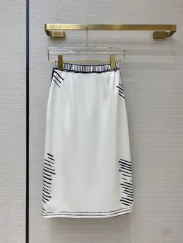 

2020 summer new women casual white cotton skirt female midi skirt tclai