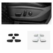 현대 팰리세이드 2019 2020 2021 카본 파이버 패턴 시트 조정 버튼 패널 트림 ABS 매트 실버 인테리어 액세서리, Hyundai Palisade