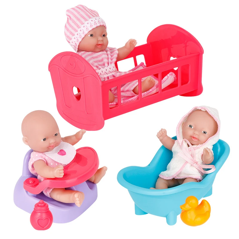 Poupees De Bebe Reborn De 5 Pouces Avec Lit Et Chaise Jouets De Voiture Mini Poupee Realiste Maison De Jeu Bricolage Pour Enfants Nouveau Ne Aliexpress