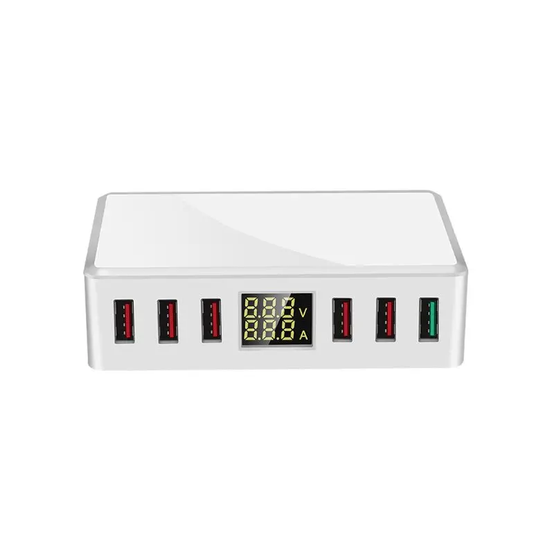 6 портов QC3.0, умное USB зарядное устройство, быстрая зарядная станция, подставка, док-концентратор с ЖК-дисплеем для умных мобильных телефонов, AU, EU, US, UK Plug