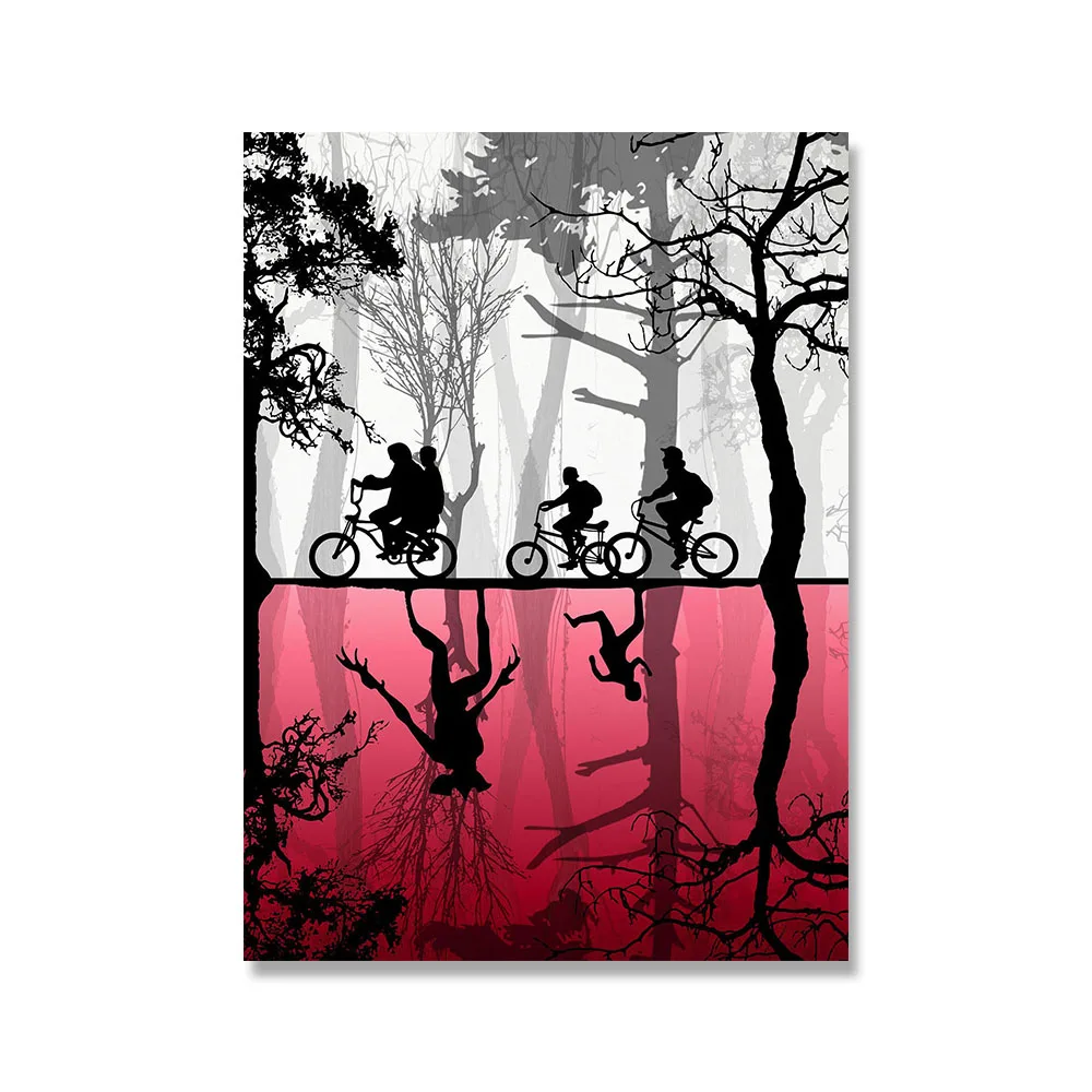 Cuadro en lienzo Stranger Things The Upside Down Posters Arte de pared Impresiones minimalistas del programa de televisión para la decoración del hogar de la sala de estar Sin marco