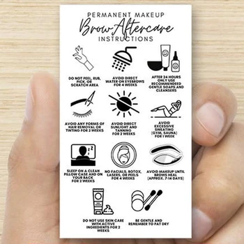 

Personalize Permanent Makeup Aftercare Card | PMU Aftecare Card | Instructions | Eyebrow Aftercare | Microblading Ombre Brow