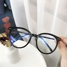 Модный синий светильник, очки, поддельный бренд Dessigner, большие круглые игровые очки, черная оправа для очков, женские и мужские очки с заклепками, Популярные