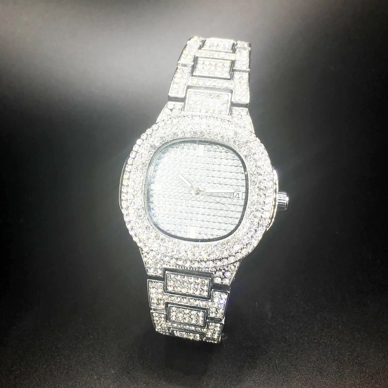 2021 ICED OUT full diamond watch for women hot fashion ladies wristwatches hip hop quartz womens watches silver gold steel bracelet female clock free dropshipping 2020 (9)