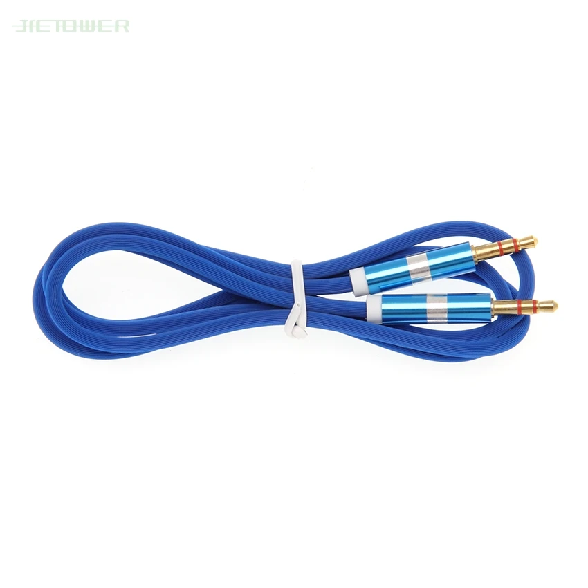 Stripe pure color Audio Aux Cable Jack 3 5 mm Male to Male For iPhone Car Headphone Speaker Wire Line wholesale 100pcs lot