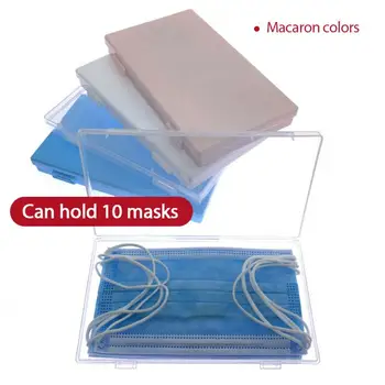 

10 Pieces of Portable Storage Boxes Macarons Thickened Hardened Mask Storage Box Mask Dustproof Temporary Organization Hot Sale