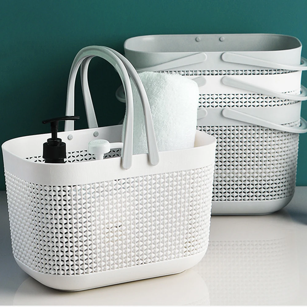Creative Plastic Storage Basket with Handle Basket Multifunction Home Office Bathroom Dressing Table Storage Organizer