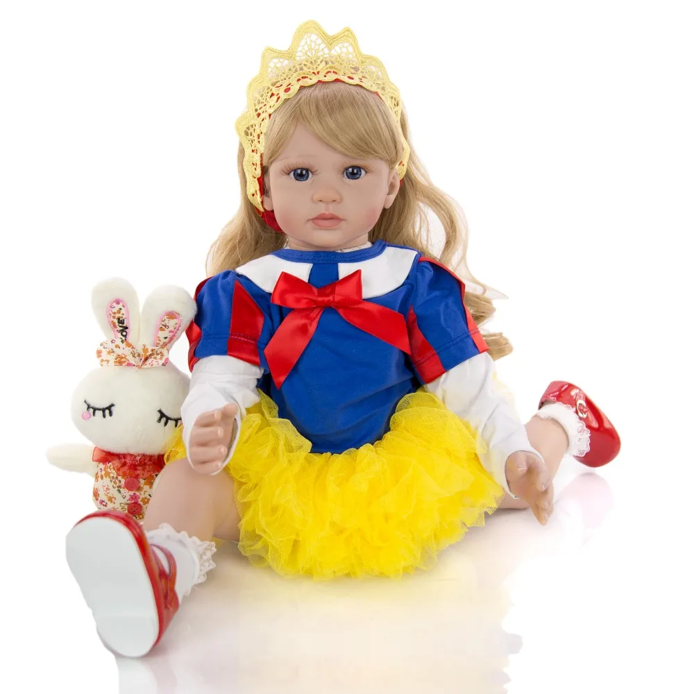 KEIUMI Reborn Girl Doll 2" 60 см силиконовый мягкий хлопковый корпус милые Reborn Princess Детские куклы длинные золотые завитки для детей Подарки