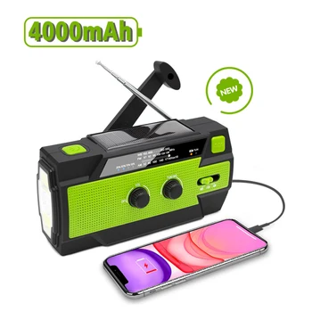 

Outdoor Solar Hand Crank Emergency Dynamo Multifunction Weather/AM/FM/WB Radio 4000mAh Power Bank Charger LED Flashlight
