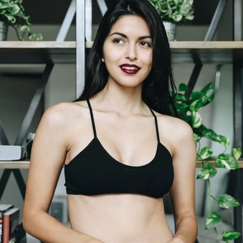 

YL-5304 Leto Intimates Seamless Slash Racer Back Bralette Soft Nylon Fabric with Cool Back Design Bra wire free and pad free