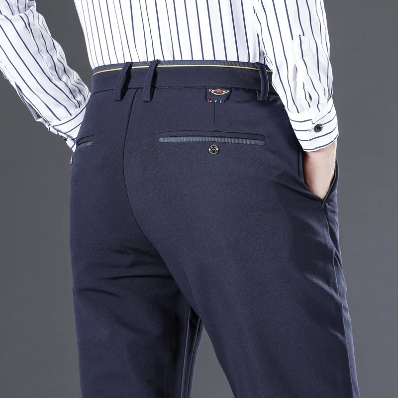 

Versatile men's new fall 2020 thick elastic slim business pants
