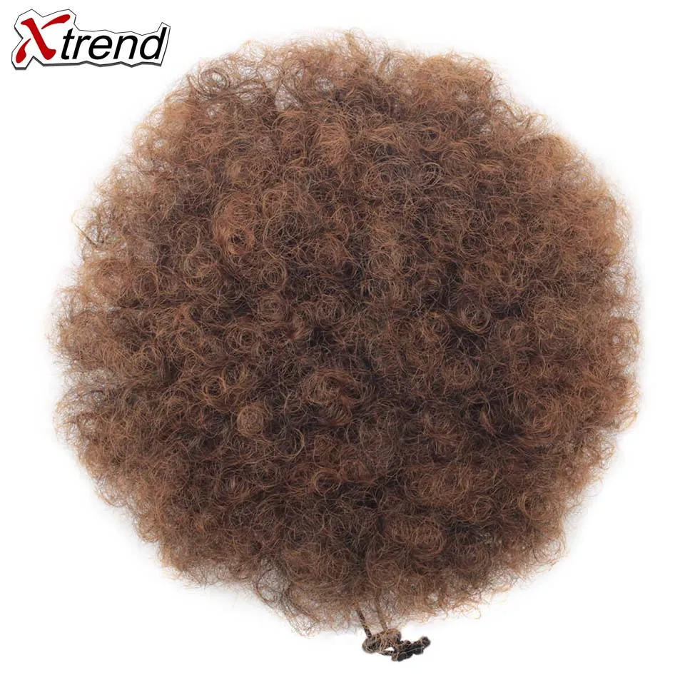 Xtrend Synthetic High Afro Puff Drawstring Ponytail Extensions Hair Bun Kinky Curly Pony Tail Chignon Hairpiece