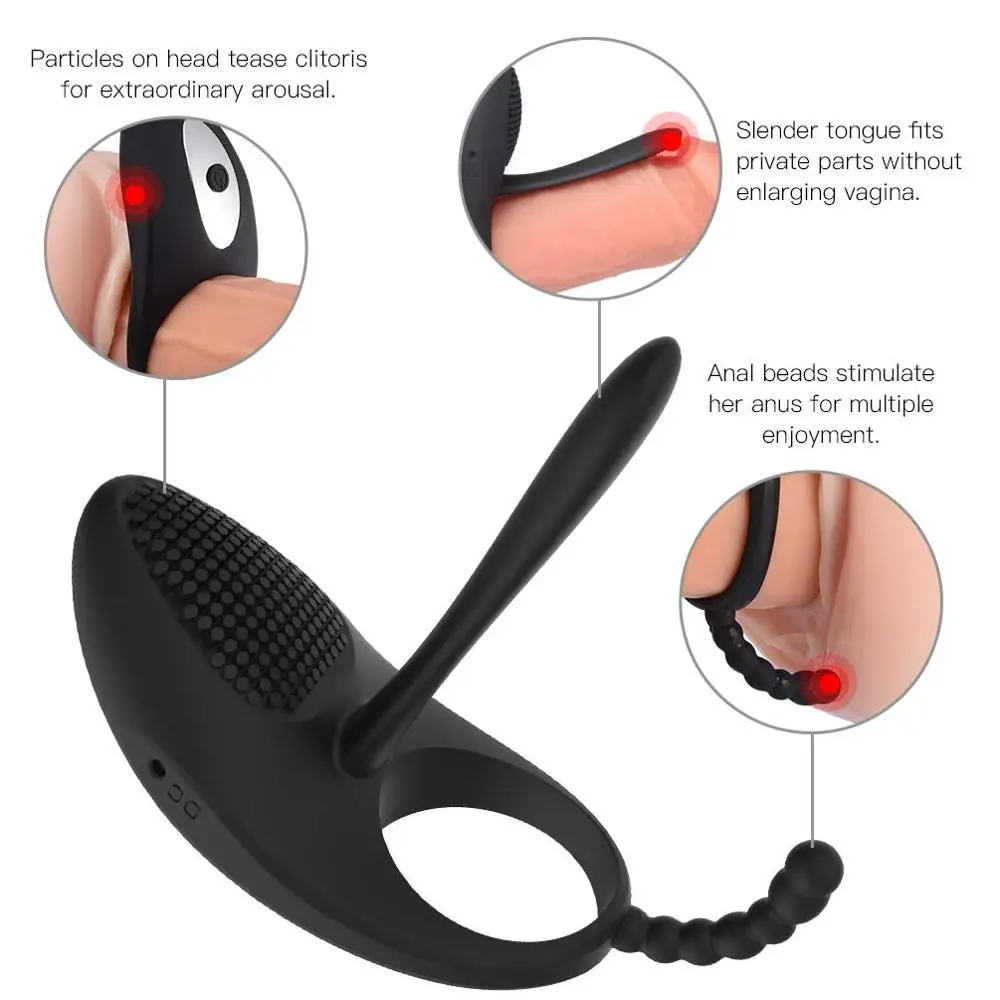Günstig Penis Vibration Ring Cock Prostata Massage Verzögerung Ejakulation Klitoris Stimulator Anal Perlen Vibro Höschen Sex Spielzeug Für Paare