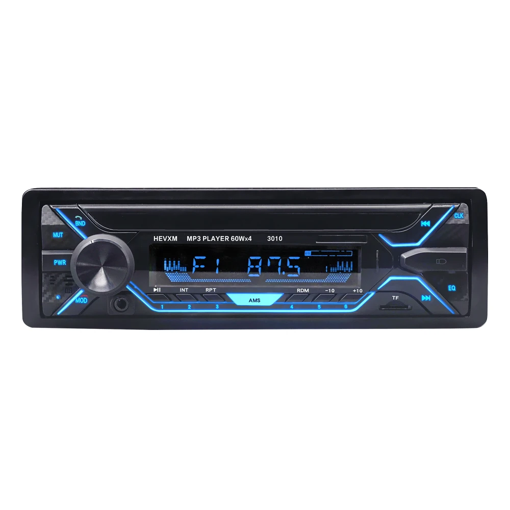 HEVXM 3010 Color Light MP3 Player Car Stereo Audio In-dash Single 1 Din FM Receiver Aux Input SD MP3 MMC WMA Radio Player