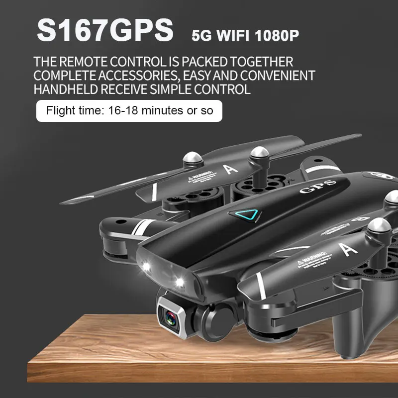 S167 5G Wi-Fi FPV RC Квадрокоптер gps Дрон 4K динамический Следуйте жесту фото селфи Дрон Профессиональный складной вертолет RTF игрушка