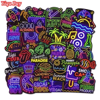 

50 Pcs Cool Neon Stickers for Kids Toys Bicycle Phone Suitcase Guitar Bumper Skateboard Backpack JDM Graffiti Waterproof Sticker