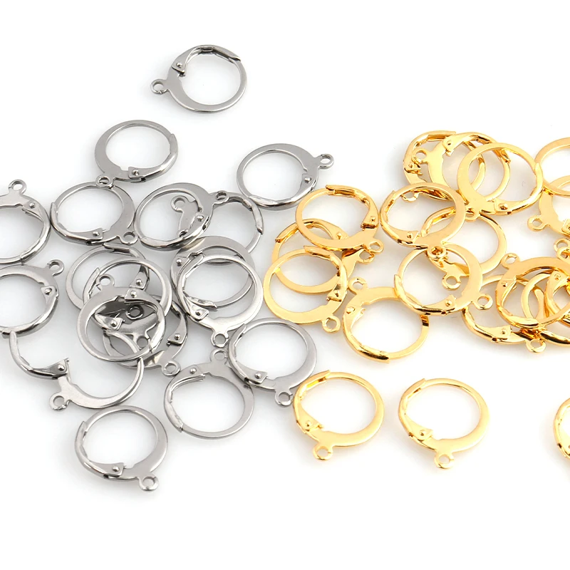 20pcs Stainless Steel Earrings French Hoop Earring Clasps Fitting Ear Setting Base For DIY Jewelry Making Supplies Accessories | Украшения