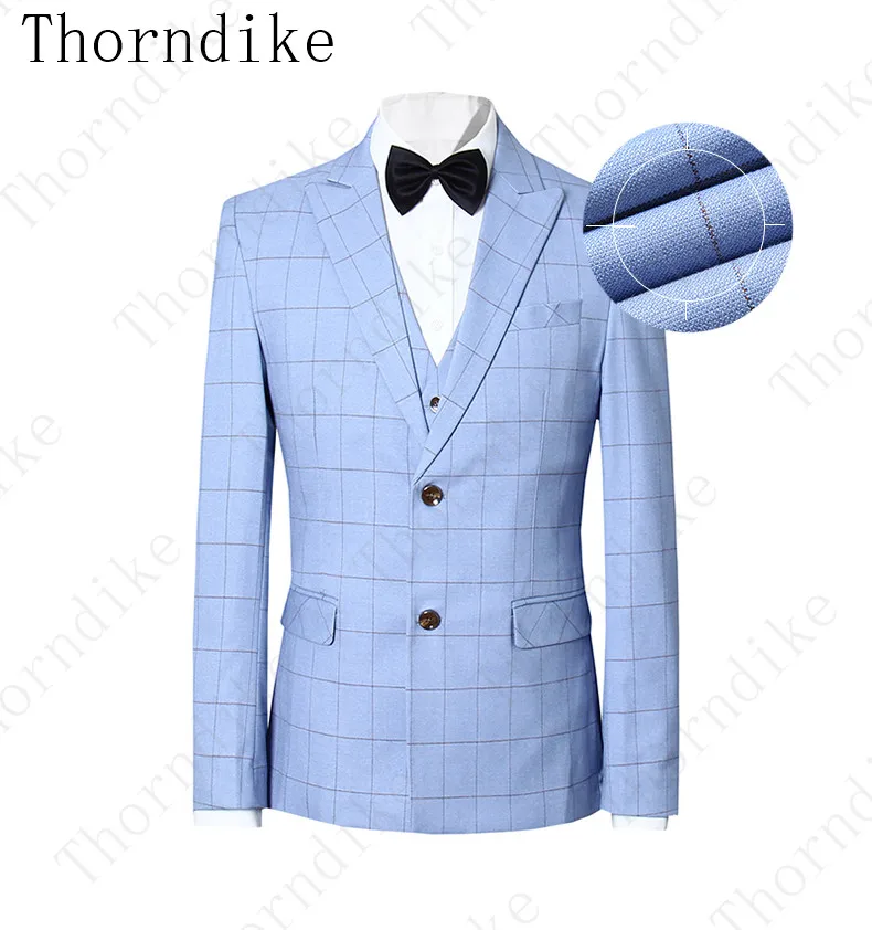 Thorndike (пиджак + жилет брюки) Новая мода для мужчин дикая фотография Роскошные