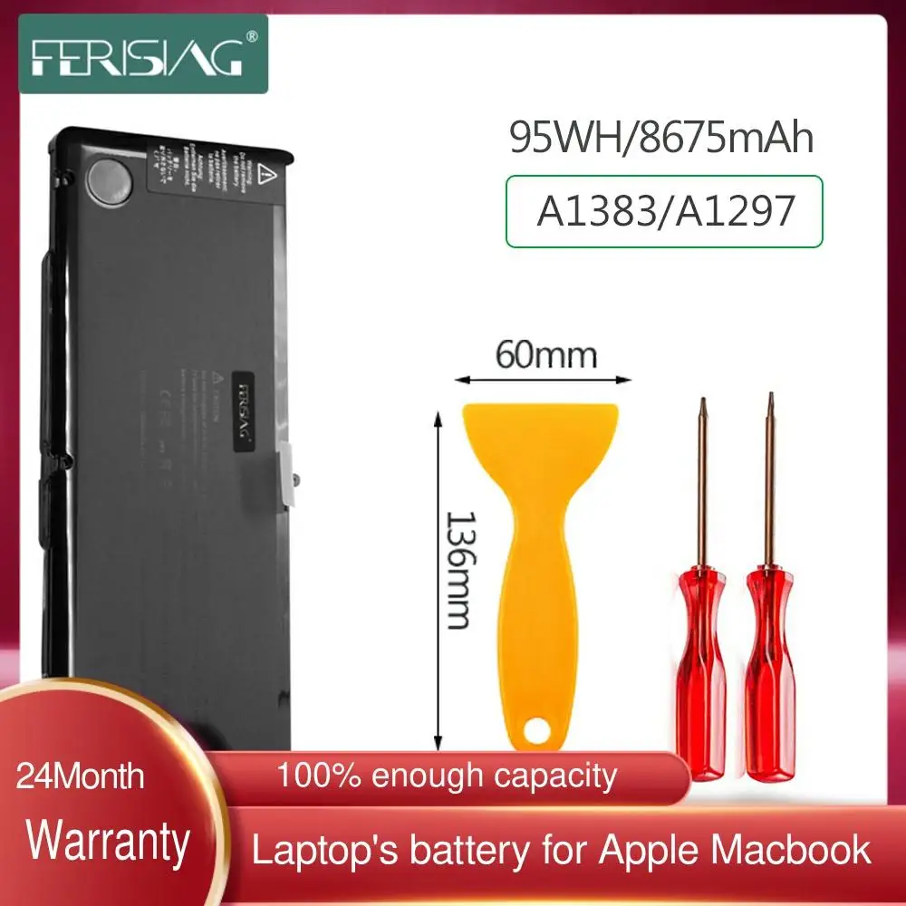 

FERISING Original New A1383 Laptop Battery For Apple MacBook Pro 17" A1297 2011 020-7149-A10 MC725LL/A MD311LL/A MB604LL/A 95Wh