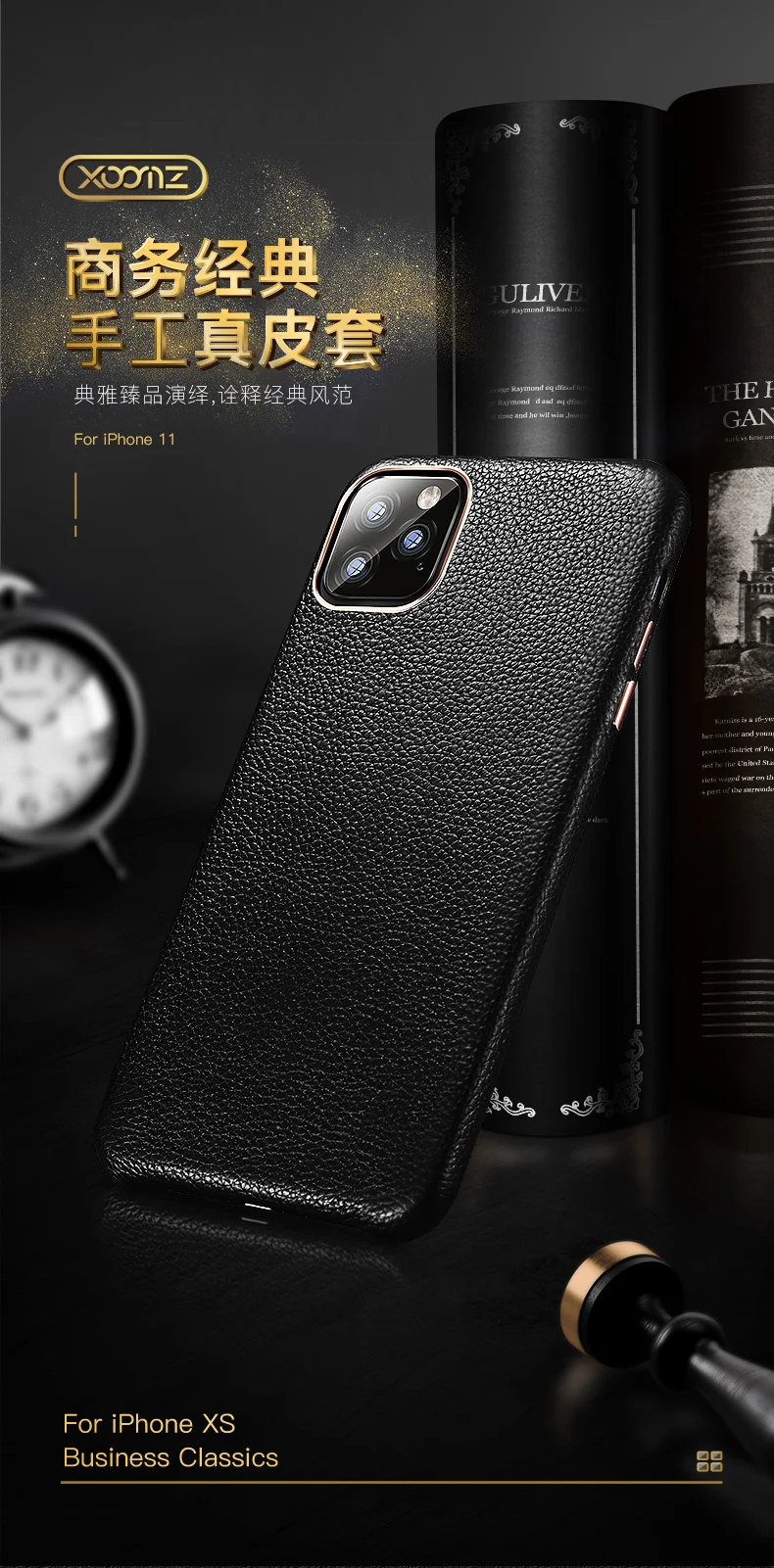 Роскошный чехол-накладка из натуральной кожи для iPhone 11 Pro Max, чехол для деловых людей, кожаный чехол с натуральным лицевым покрытием, защитный карман для телефона