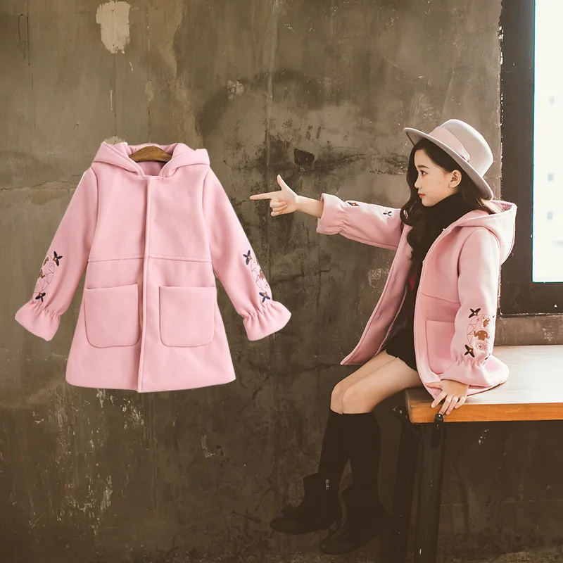 Высокое качество, г., зимние куртки для девочек детские пальто Детская осенняя одежда верхняя одежда для девочек-подростков, длинное пальто вечерние куртки на возраст 4, 6, 8, 10, 12 лет