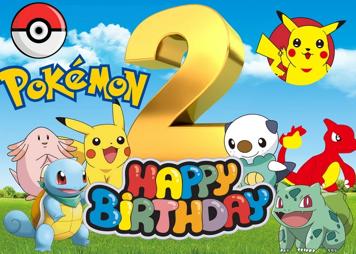 子供のためのポケモン 誕生日の背景 100日 パーティーのレイアウト 壁のポスター 背景 パーティー用自作デコレーション Aliexpress