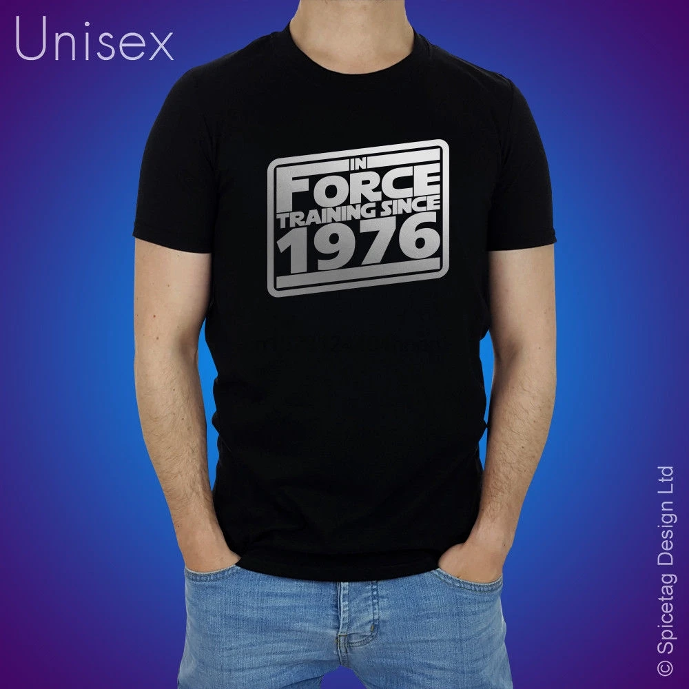 100% хлопок короткий рукав 1970 День рождения Футболка джедай The Force Bday подарок папа