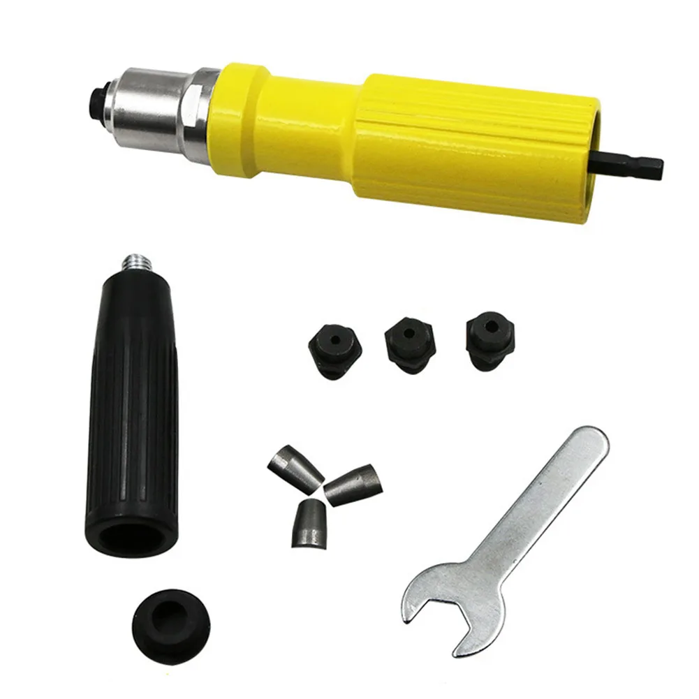

Wrench Clip Portable Power Drill Anti Slip Cordless Riveting Professional Nozzle Rivet Adapter Set With Handle Home Insert Nut