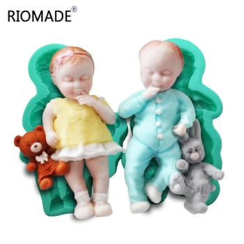 

Boy And Girl Baby Silicone Mold Fondant Molds Cakes Decoration Birthday Cake Chocolate Mould Kitchen Baking Tools