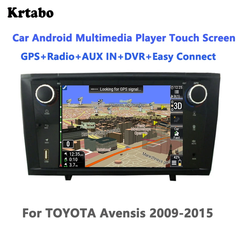 Для TOYOTA Avensis 2009- Android умный автомобильный навигатор Реверсивный контроль изображения большой экран одна машина рекордер поддержка DVD