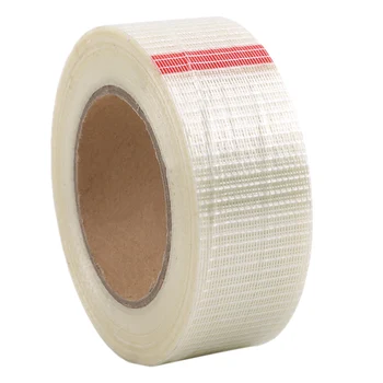 

Transparent Cross Pattern Glass Fiber Toy Airplane Model Super Strong Single-Sided Tape Industrial Packaging Fixed Sealing Tape