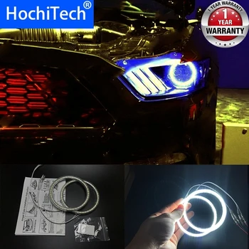 

HochiTech for Ford Mustang 2015 2016 Ultra bright SMD white LED angel eyes 2600LM 12V halo ring kit daytime running light DRL