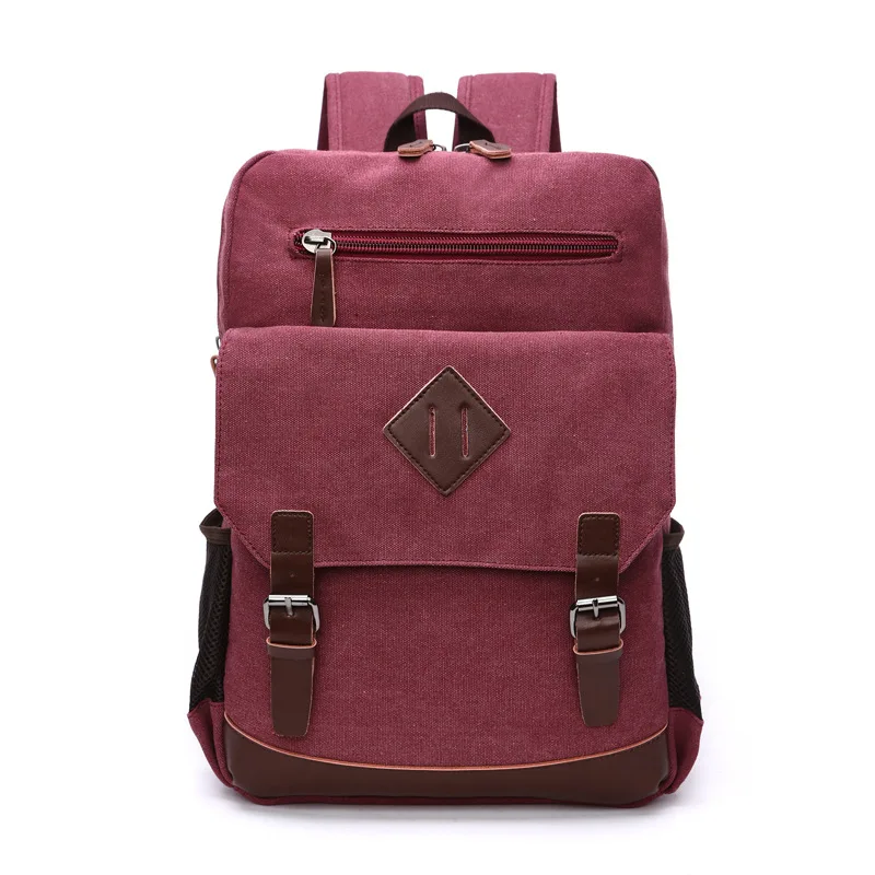Mens Large Vintage Canvas Backpack for Men Canvas Bookpack Fits Most 15.6 Inches laptop School Laptop Bag Hiking Travel Rucksack 4