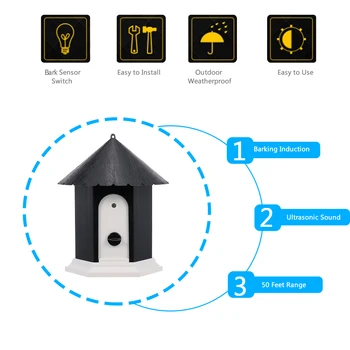 

Hot Waterproof 50ft Sonic Pet Dog Bark Control Ultrasonic Sound Stop Barking Device Bark Deterrents Dogs Training Control Tool