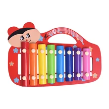 Красочные милые 8 нот ксилофон Glockenspiel с 2 мальками образовательный музыкальный ударный инструмент игрушка подарок для детей