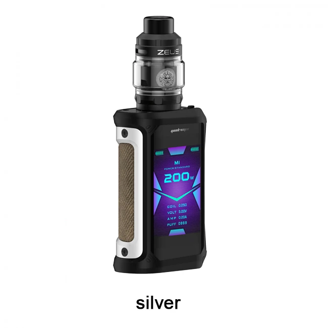 silver Geekvape Aegis X Zeus Комплект 200 Вт Питание от двух батарей 18650 Aegis X коробка мод с Zeus Sub Ом RTA танк распылитель VS Zeus X - Цвет: silver