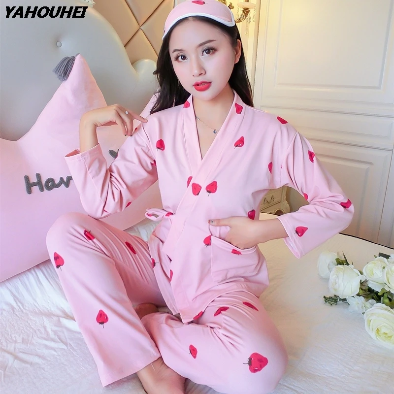 

Plus Velvet Thick Warm Kimono Pajama Sets For Women 2019 Autumn Winter Milk Silk Long Sleeve Pyjama Loungewear Homewear Clothing