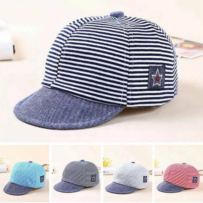 

Newborn Kids Baby Girls Boys Hat Striped Cute Cotton Soft Cap Beret Hat Adjustable Fit Baby Sun Cap 3 Colors 0-3Years