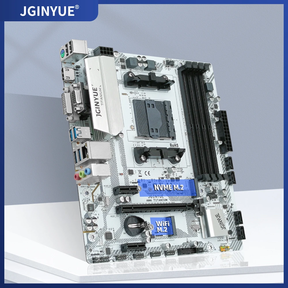 best motherboard for pc JINGYUE AM4 Motherboard AMD1331-pin Support Desktop DDR4 Ram Memory R3/R5/R7 CPU SATA3.0 M.2 NVEM WiFi NGFF E-ATX AM4 TITANIUM best pc motherboard brand