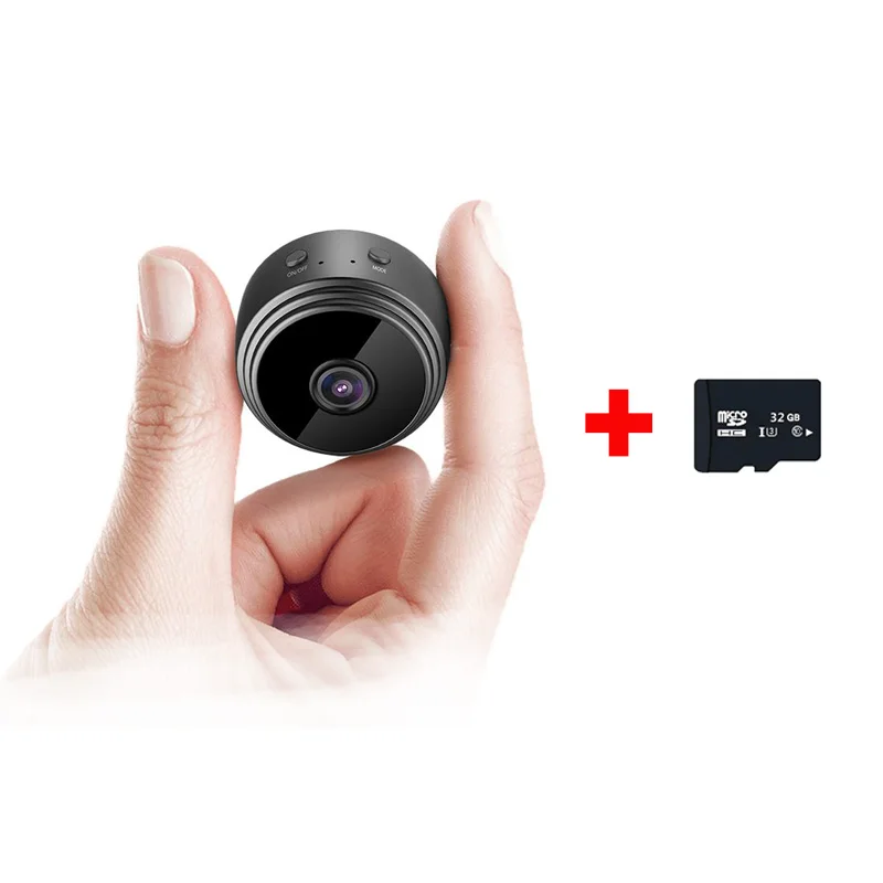 Мини-камера, домашняя камера безопасности WiFi, ночное видение 1080P Беспроводная камера наблюдения, удаленный монитор телефон приложение smallo веб-камера - Цвет: plus 32g c10 card
