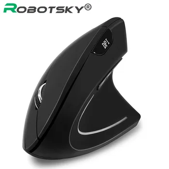 

Wireless Vertical Gaming Mouse 2.4GHz Bluetooth V4.0 Ergonomic Optical Mouse Adjustable 6 Keys 1600DPI Office Mice for Laptop PC