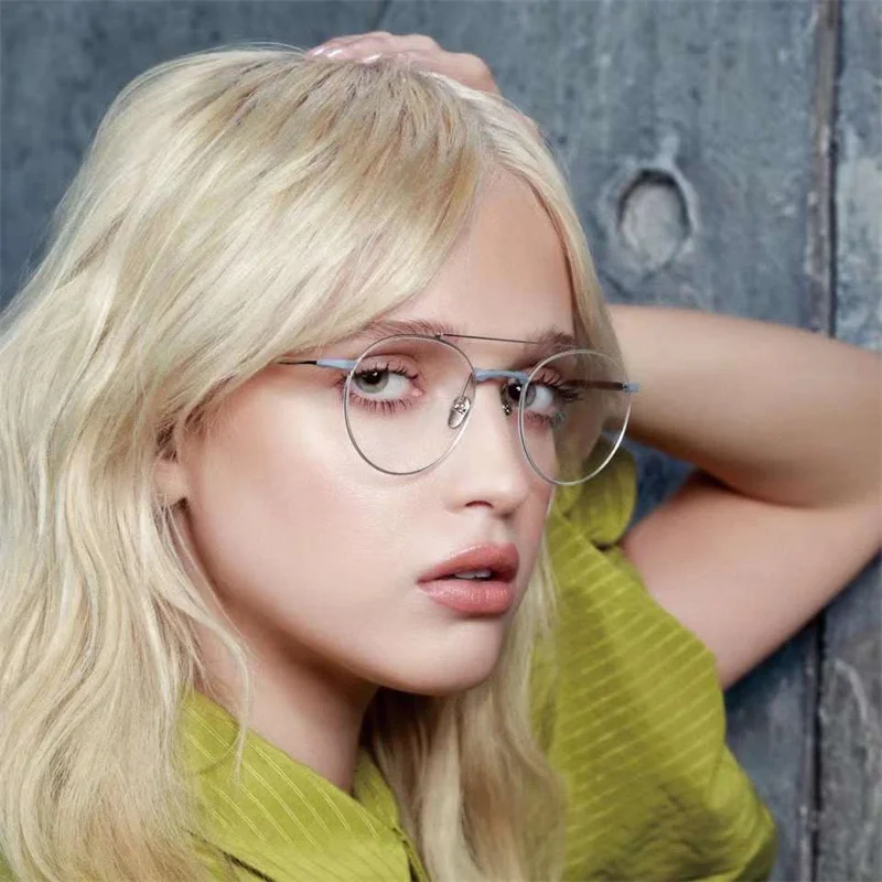 Gafas redondas De Aviador japonés para y mujer, lentes De lectura graduadas con montura ligera De titanio, luz azul _ - AliExpress Mobile