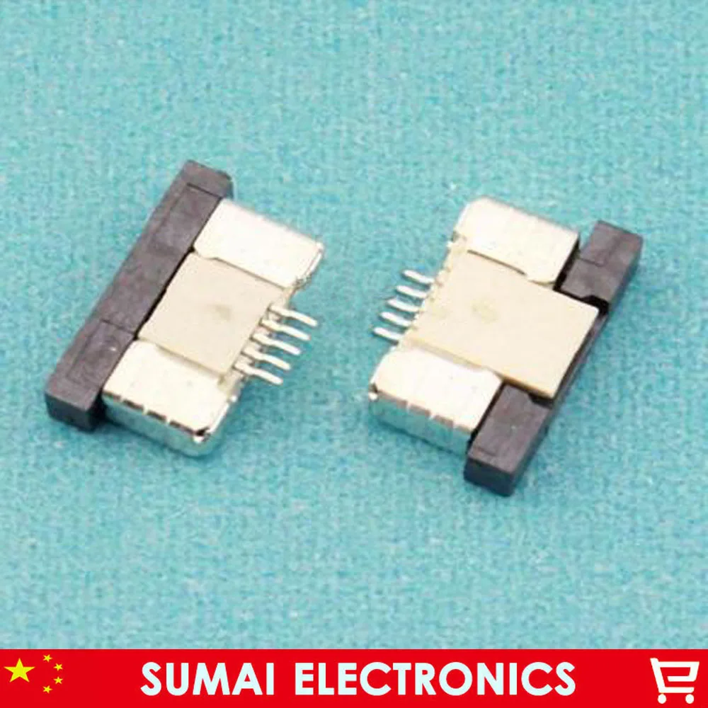 Sample, 5Pin FPC FFC connector socket,5 pin 0.5mm flex cable socket for LCD screen interface.ROHS,5P